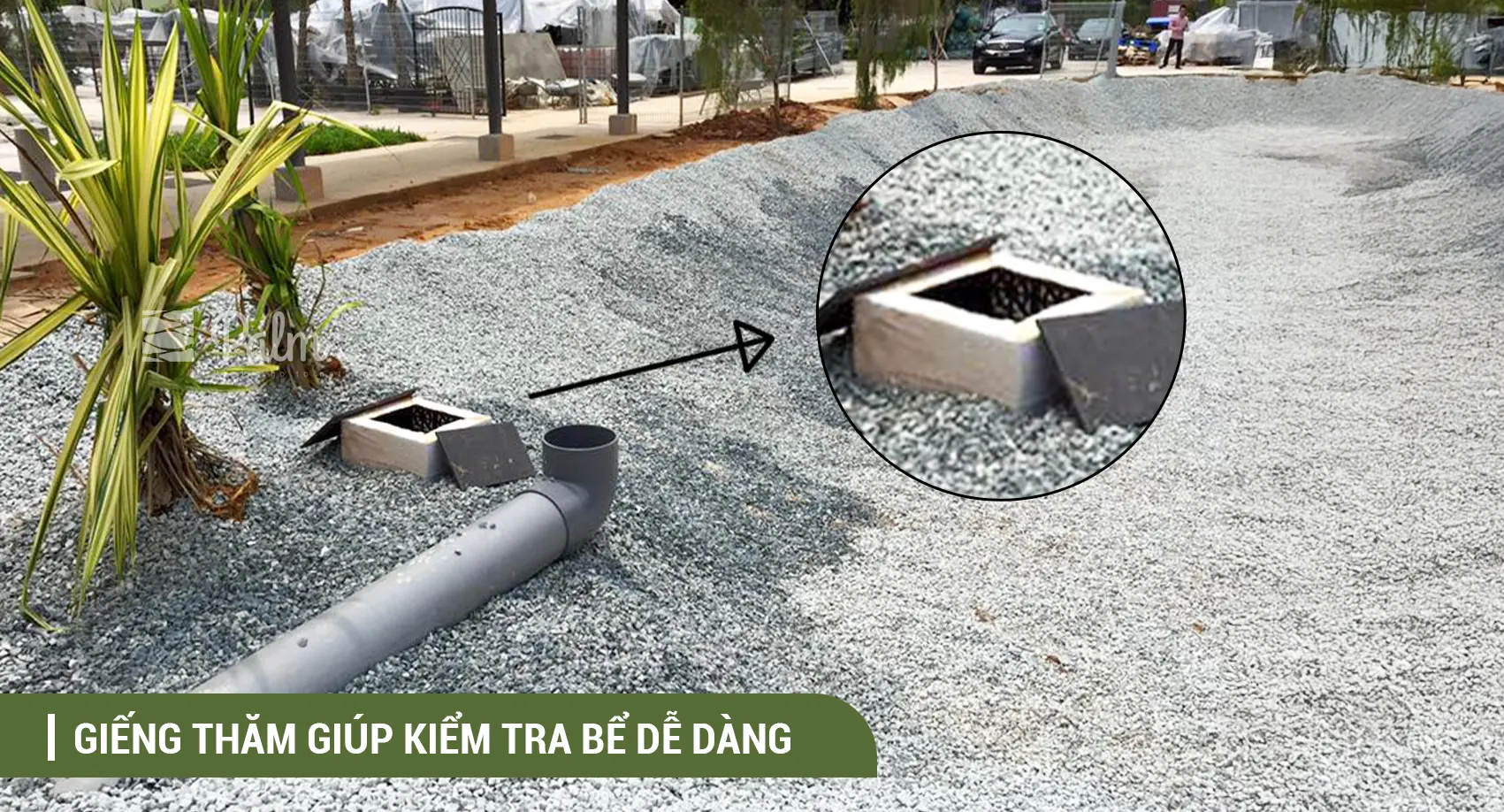 Lắp đặt giếng thăm để bảo trì bể ngầm